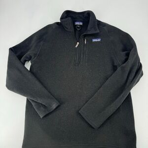 Patagonia Men's Black Quarter Zip Fleece Pullover Sweater Size M